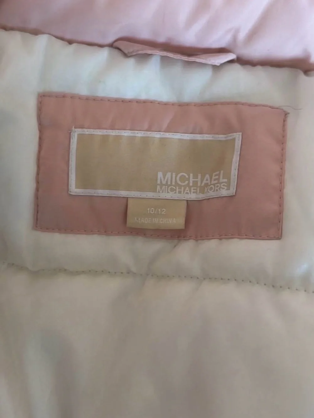 Michael Kors Light Pink Quilted Puffer Coat